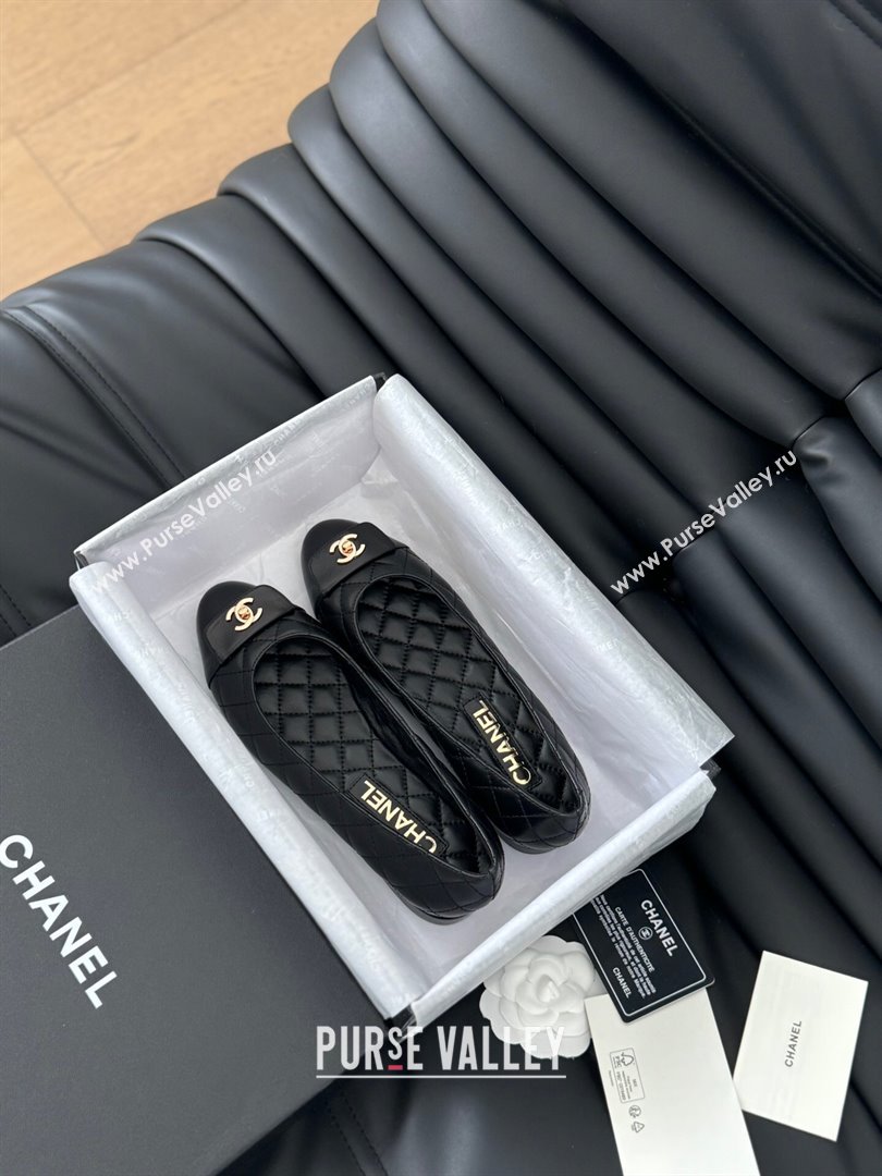 Chanel Ballet Flats in Calfskin Lambskin G45879 Black 2024 (Y30-24111924)