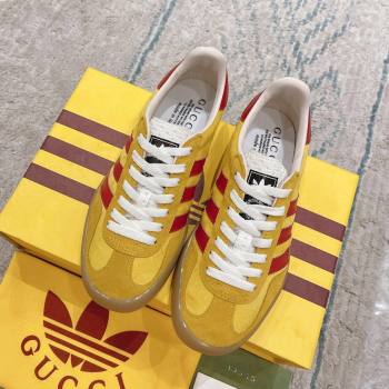 Gucci x Adidas Gazelle Suede Velvet Sneakers Yellow 2024(For Women and Men) (XCH-24080104)