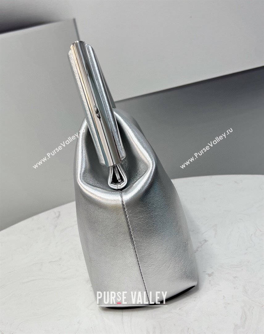 Fendi First Medium Metallic Leather Bag Silver 2021 80018L (CL-21120246)