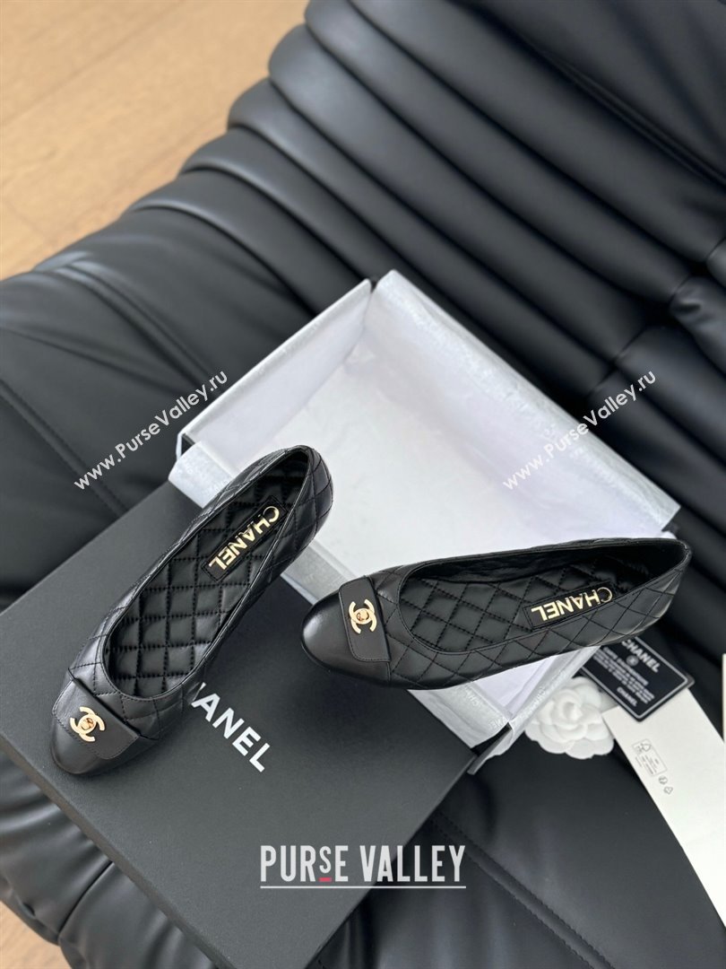 Chanel Ballet Flats in Calfskin Lambskin G45879 Black 2024 (Y30-24111924)