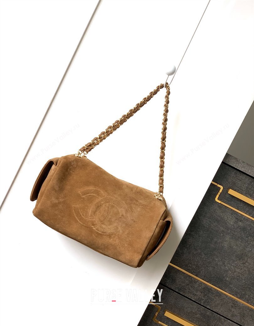 Chanel Brown Suede Bowling Bag 2025 CH081302 (yezi-250813032)