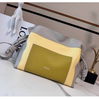 Loewe x Albers Medium Flamenco clutch in nappa calfskin Yellow/Grey 2025 262587 (nana-250925001)