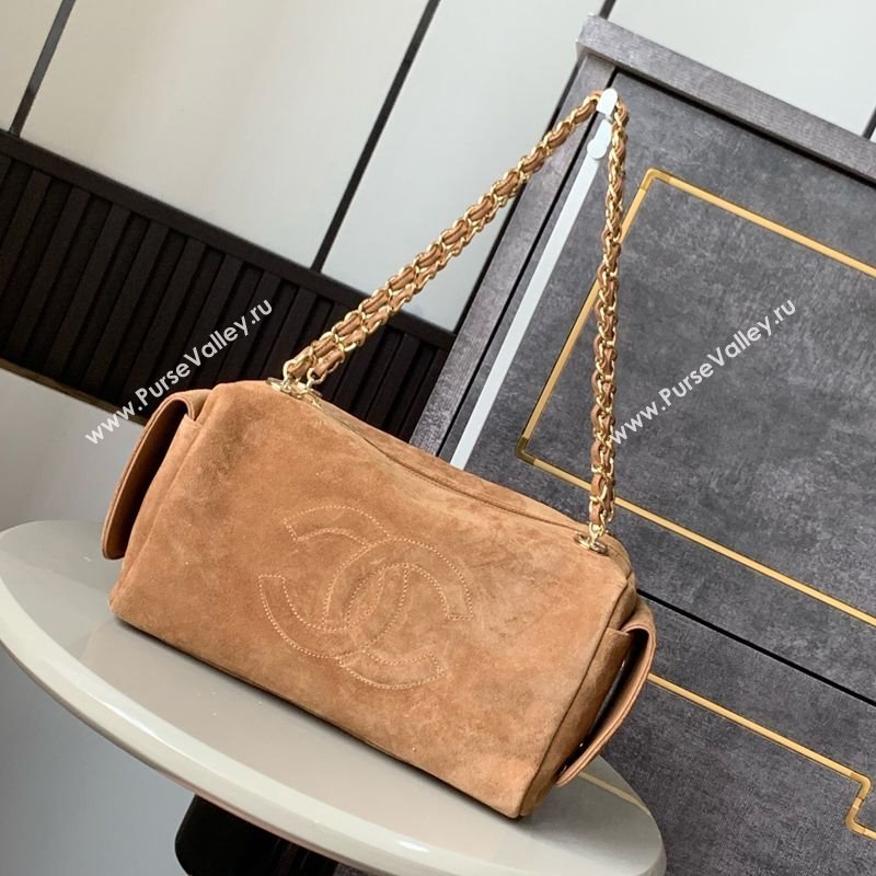 Chanel Brown Suede Bowling Bag 2025 CH081302 (yezi-250813032)