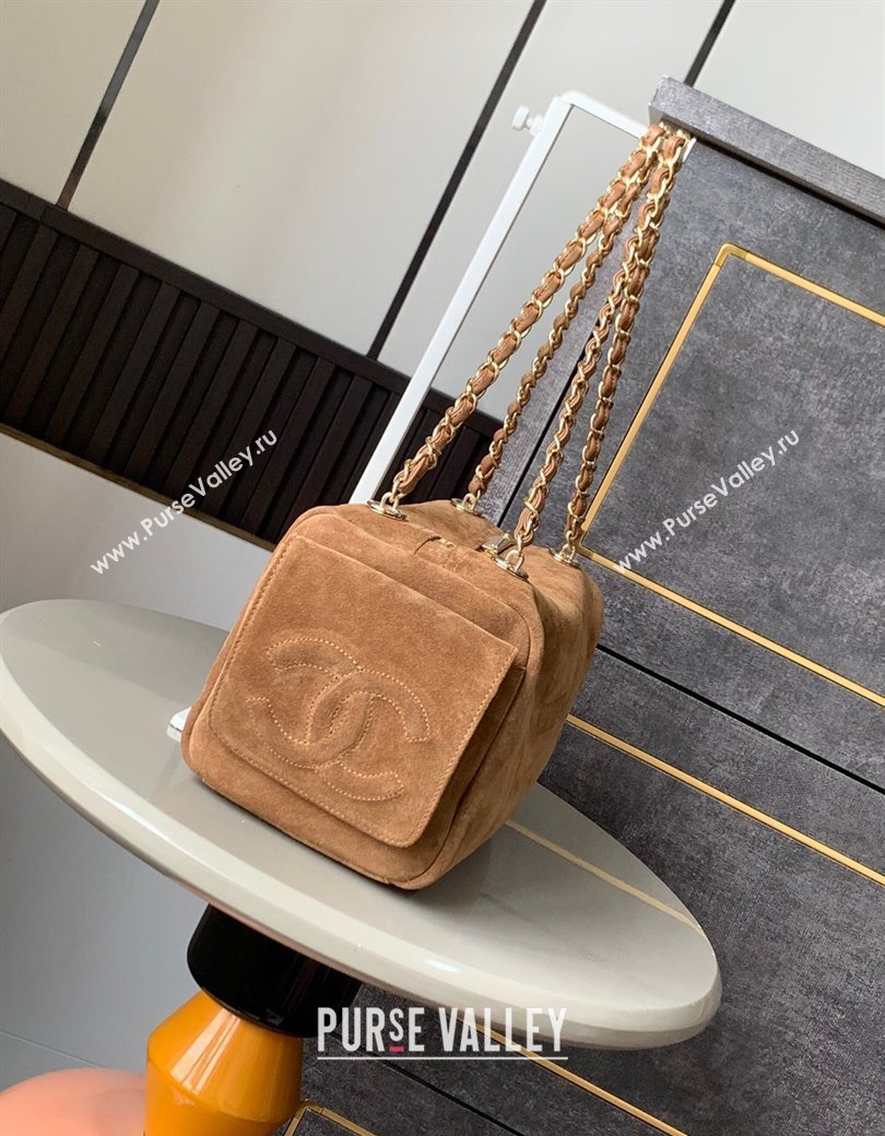 Chanel Brown Suede Bowling Bag 2025 CH081302 (yezi-250813032)