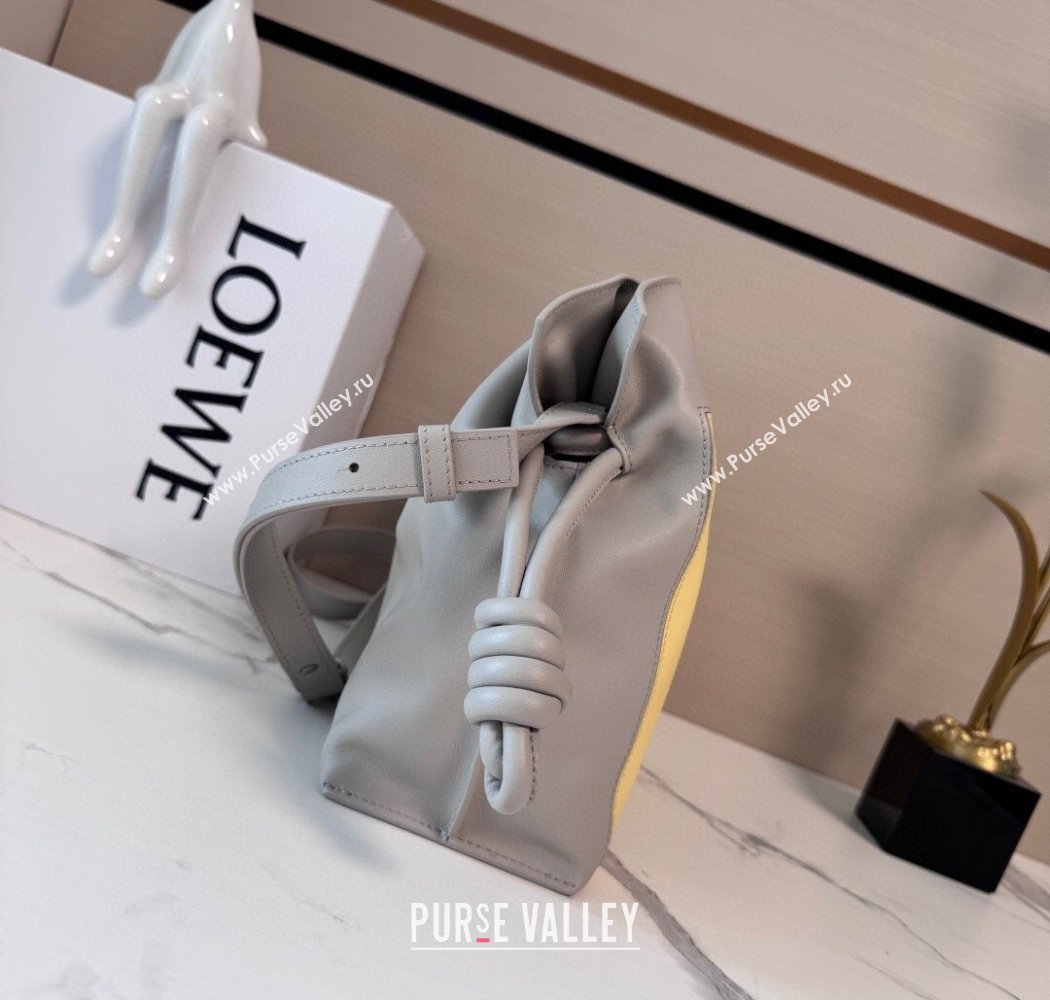 Loewe x Albers Medium Flamenco clutch in nappa calfskin Yellow/Grey 2025 262587 (nana-250925001)