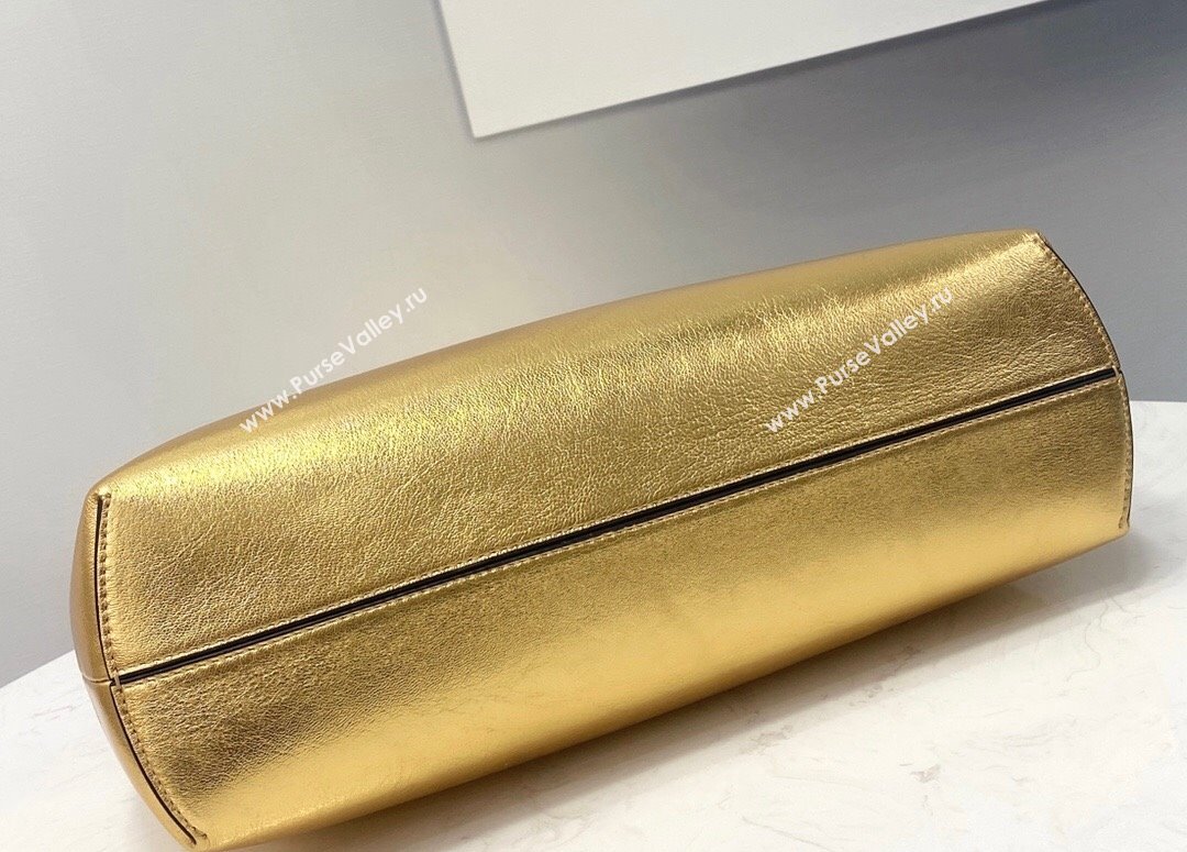 Fendi First Medium Metallic Leather Bag Gold 2021 80018L (CL-21120247)