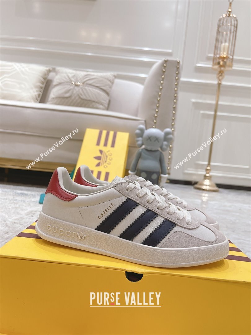 Gucci x Adidas Gazelle Suede  Leather Sneakers White 2024(For Women and Men) (XCH-24080106)