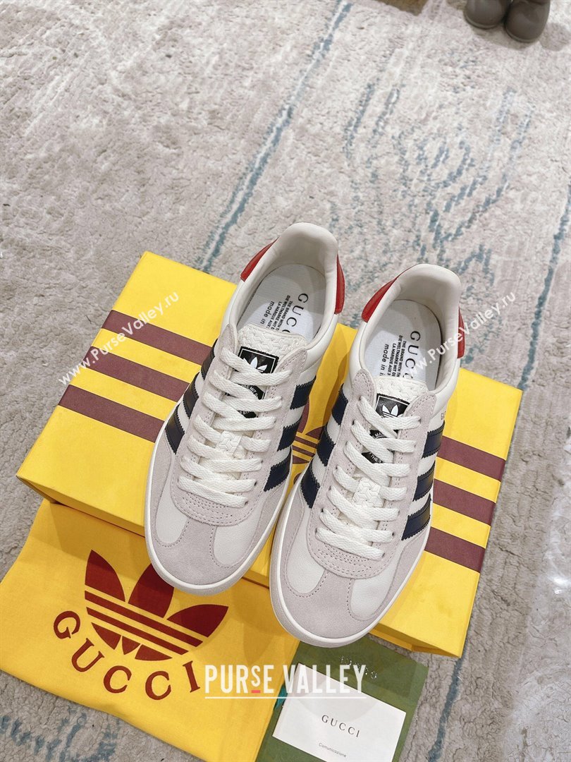 Gucci x Adidas Gazelle Suede  Leather Sneakers White 2024(For Women and Men) (XCH-24080106)