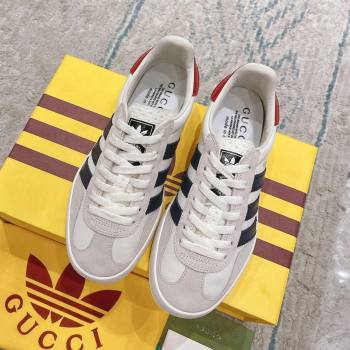 Gucci x Adidas Gazelle Suede Leather Sneakers White 2024(For Women and Men) (XCH-24080106)