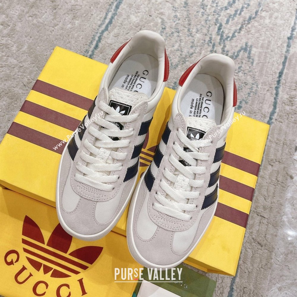 Gucci x Adidas Gazelle Suede  Leather Sneakers White 2024(For Women and Men) (XCH-24080106)