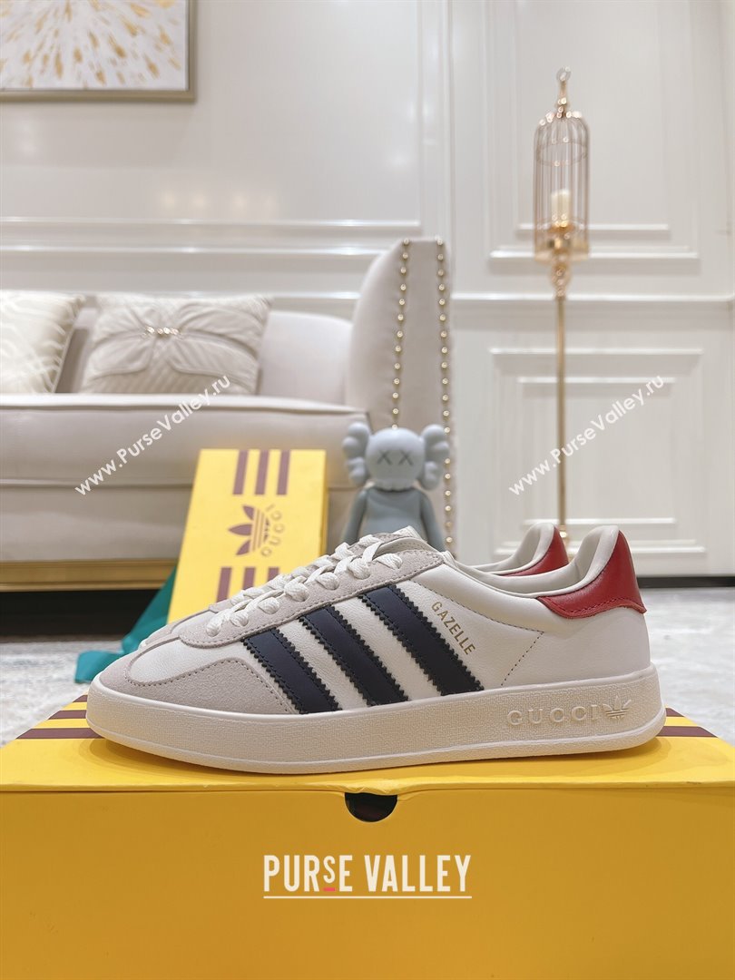 Gucci x Adidas Gazelle Suede  Leather Sneakers White 2024(For Women and Men) (XCH-24080106)