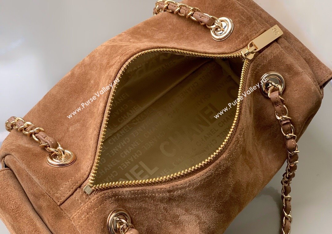 Chanel Brown Suede Bowling Bag 2025 CH081302 (yezi-250813032)