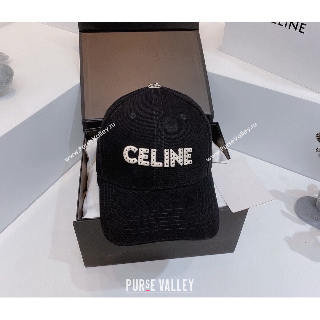 Celine Canvas Baseball Hat Black 2021 14 (MAO-21081876)