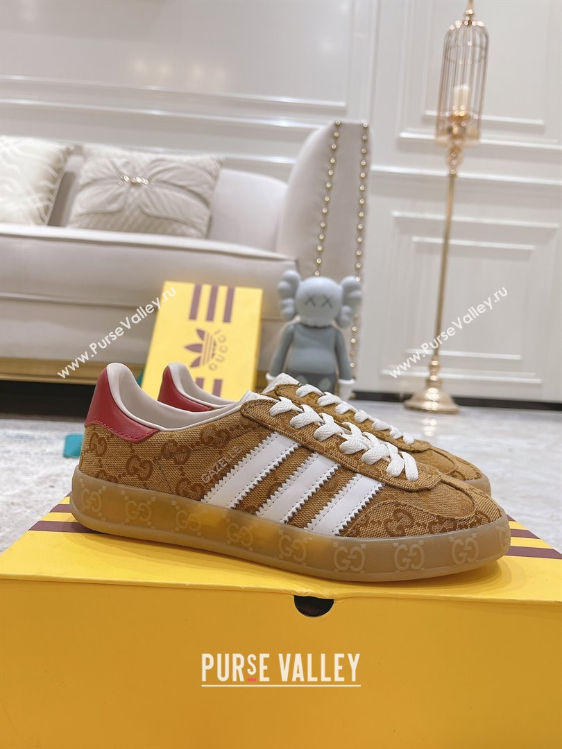 Gucci x Adidas Gazelle GG Canvas Sneakers Brown 2024(For Women and Men) (XCH-24080109)