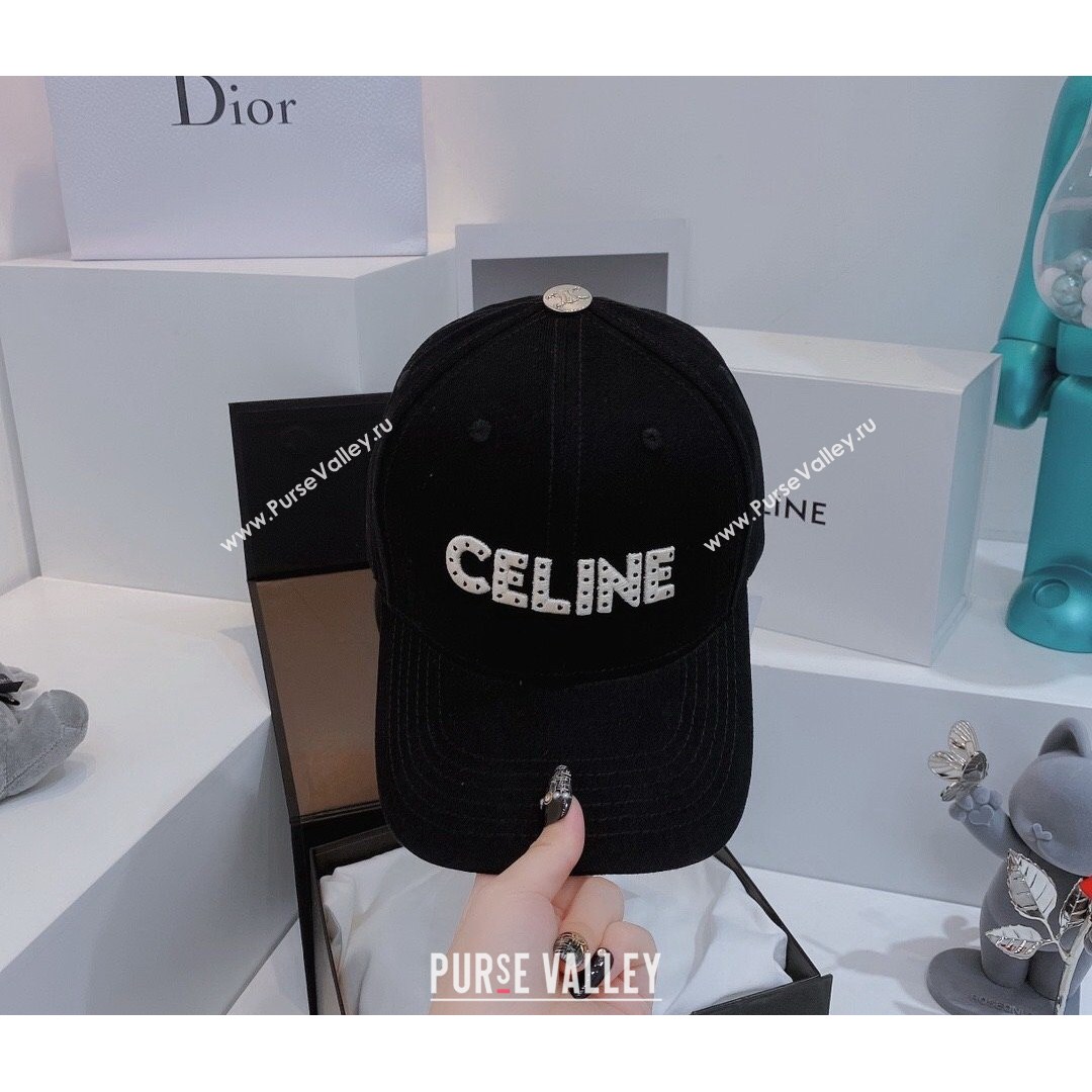 Celine Canvas Baseball Hat Black 2021 14 (MAO-21081876)