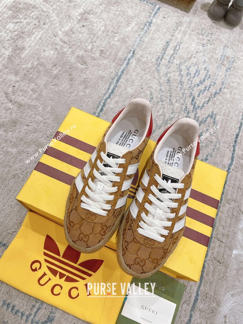 Gucci x Adidas Gazelle GG Canvas Sneakers Brown 2024(For Women and Men) (XCH-24080109)