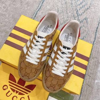 Gucci x Adidas Gazelle GG Canvas Sneakers Brown 2024(For Women and Men) (XCH-24080109)