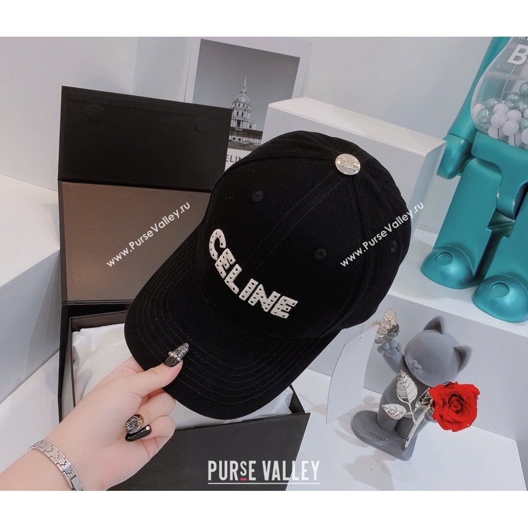 Celine Canvas Baseball Hat Black 2021 14 (MAO-21081876)