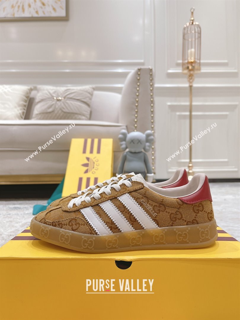 Gucci x Adidas Gazelle GG Canvas Sneakers Brown 2024(For Women and Men) (XCH-24080109)