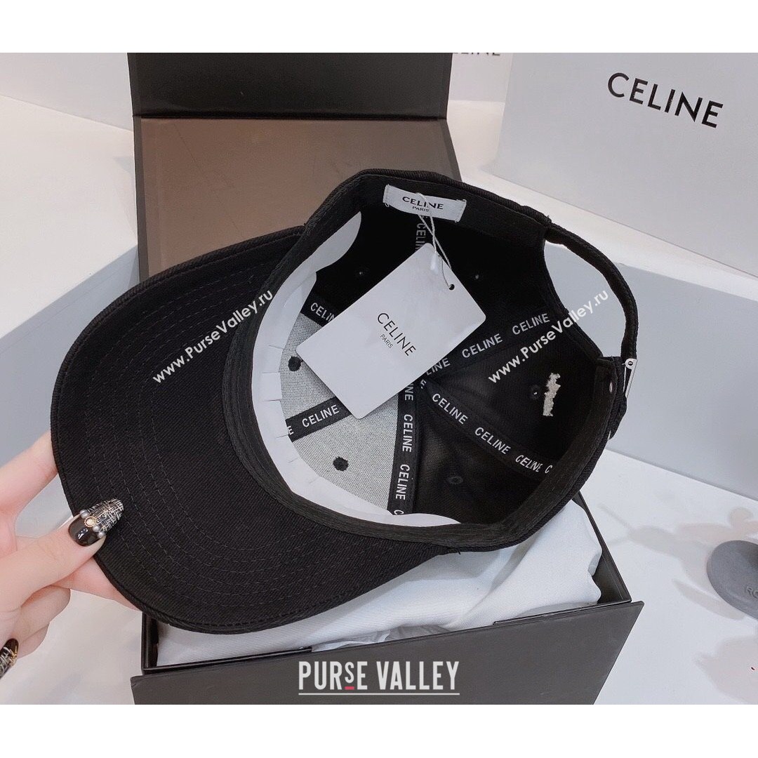 Celine Canvas Baseball Hat Black 2021 14 (MAO-21081876)