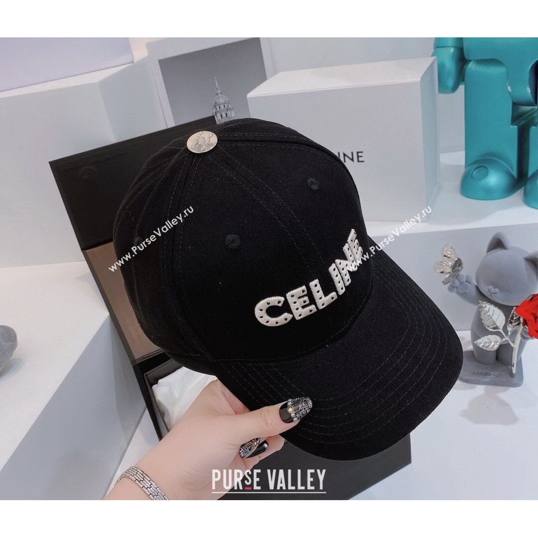 Celine Canvas Baseball Hat Black 2021 14 (MAO-21081876)