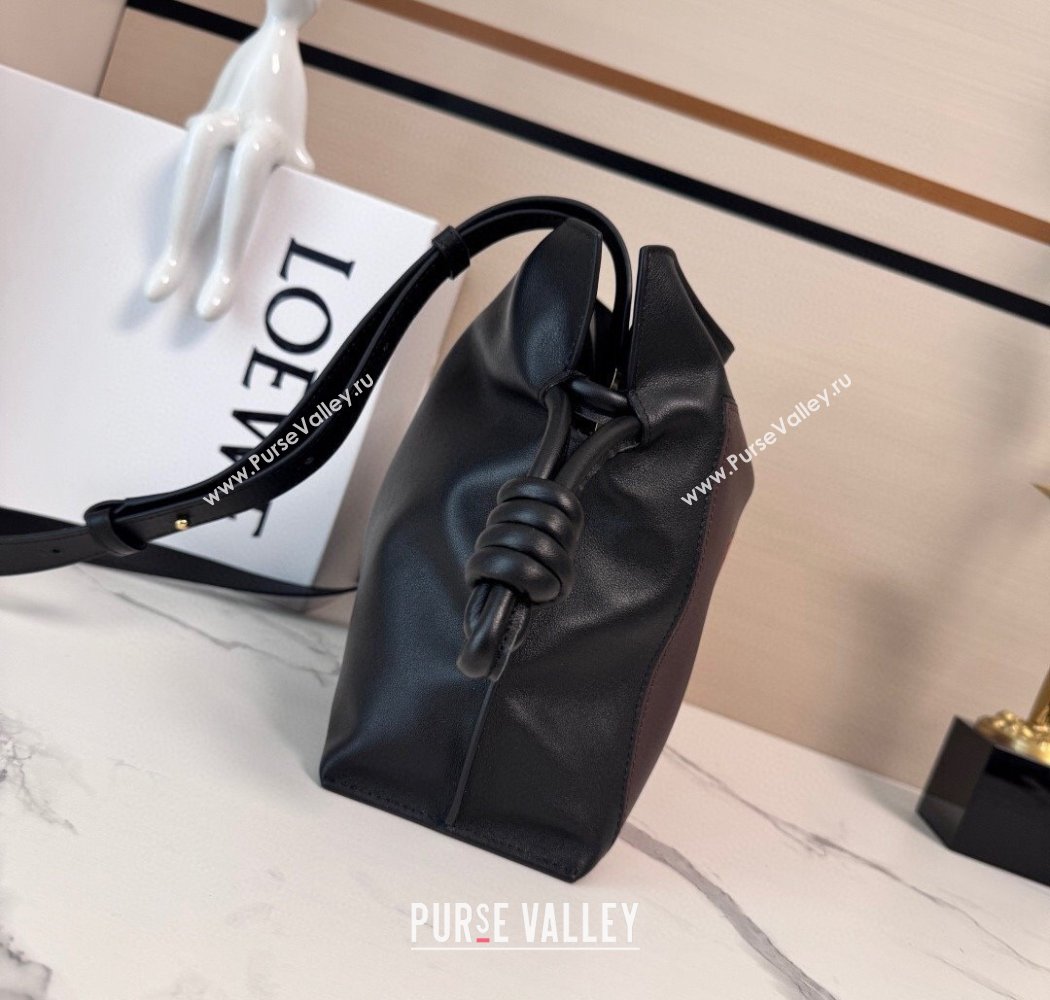 Loewe x Albers Medium Flamenco clutch in nappa calfskin Black/Burgundy 2025 262587 (nana-250925002)