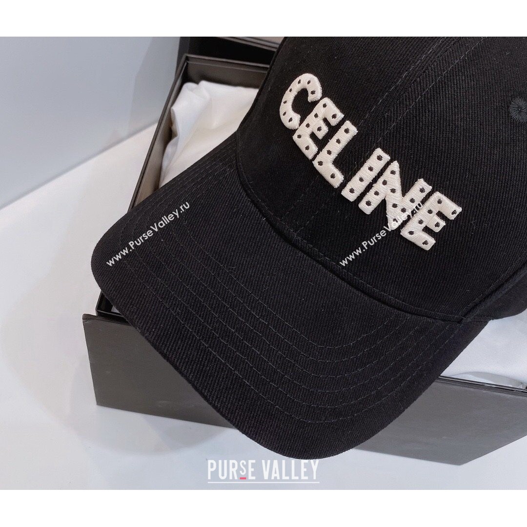 Celine Canvas Baseball Hat Black 2021 14 (MAO-21081876)