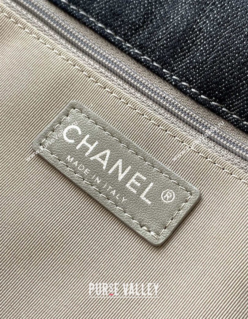 Chanel Quilted Denim Large Flap Bag Dark Blue 2025 CH081303 (yezi-250813033)