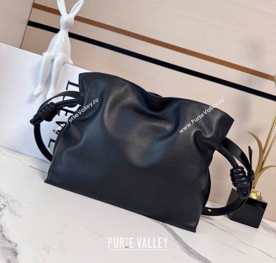 Loewe x Albers Medium Flamenco clutch in nappa calfskin Black/Burgundy 2025 262587 (nana-250925002)