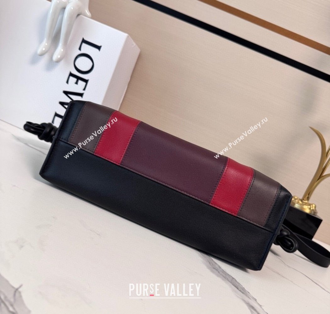 Loewe x Albers Medium Flamenco clutch in nappa calfskin Black/Burgundy 2025 262587 (nana-250925002)