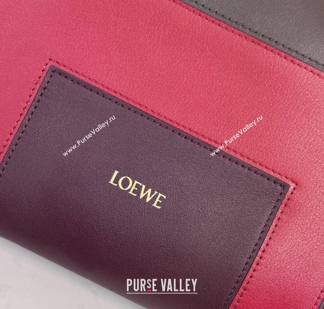 Loewe x Albers Medium Flamenco clutch in nappa calfskin Black/Burgundy 2025 262587 (nana-250925002)