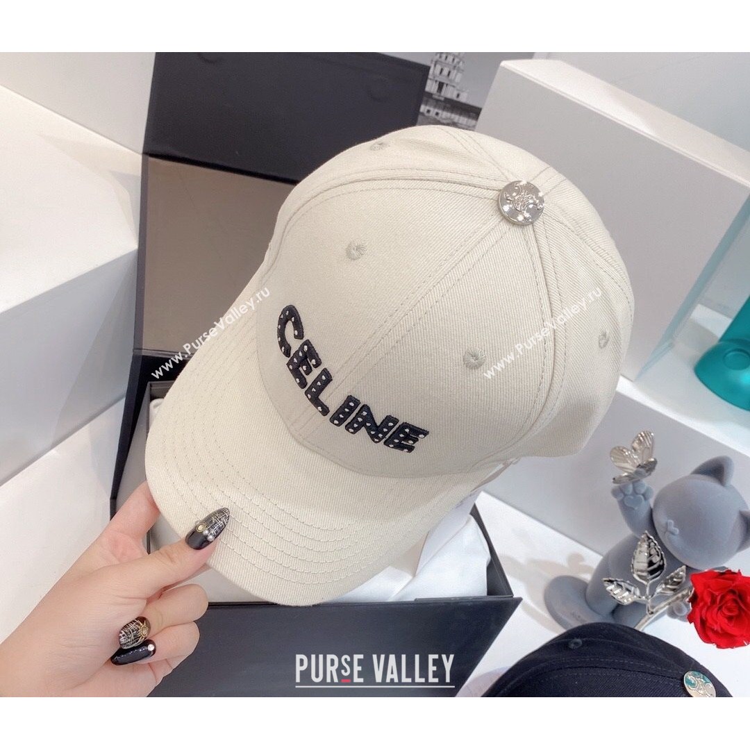 Celine Canvas Baseball Hat White 2021 16 (MAO-21081878)