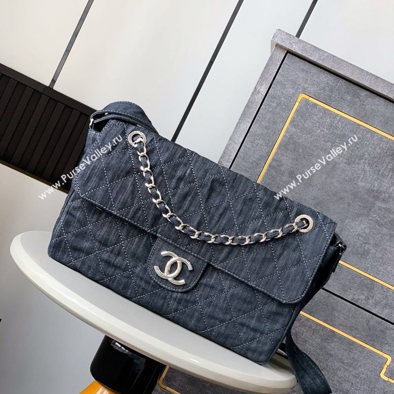 Chanel Quilted Denim Small Flap Bag Dark Blue 2025 CH081303 (yezi-250813034)