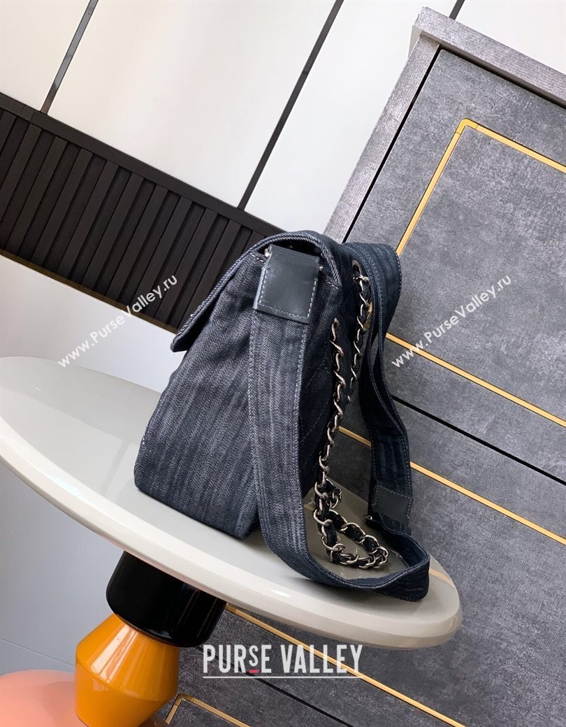 Chanel Quilted Denim Small Flap Bag Dark Blue 2025 CH081303 (yezi-250813034)