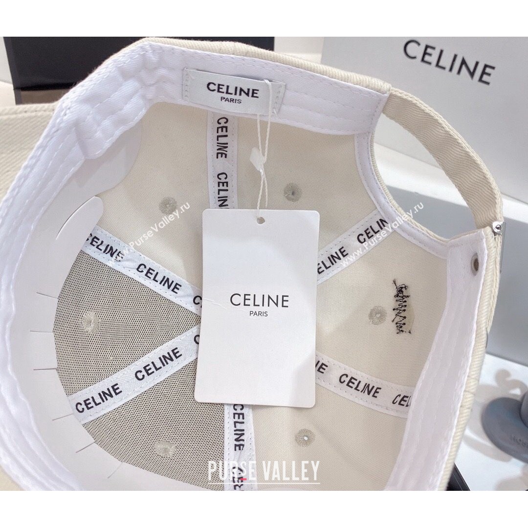 Celine Canvas Baseball Hat White 2021 16 (MAO-21081878)