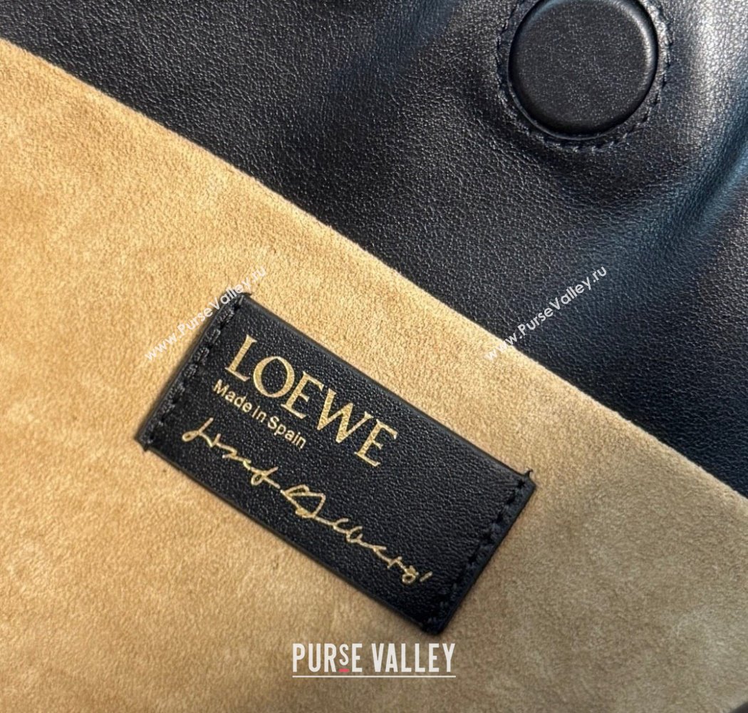 Loewe x Albers Medium Flamenco clutch in nappa calfskin Black/Burgundy 2025 262587 (nana-250925002)