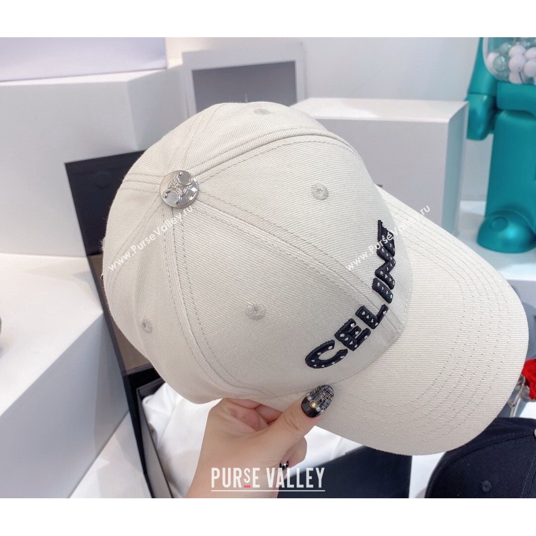 Celine Canvas Baseball Hat White 2021 16 (MAO-21081878)