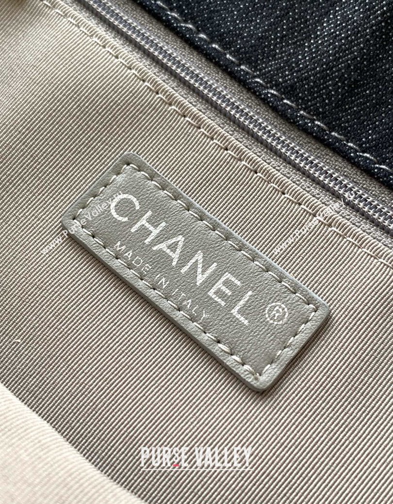 Chanel Quilted Denim Small Flap Bag Dark Blue 2025 CH081303 (yezi-250813034)