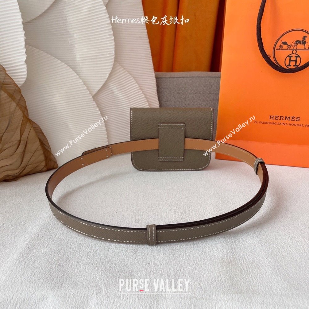 Hermes Kelly Belt Bag in Epsom Calfskin Grey/Silver 2024 (YANG-24061901)