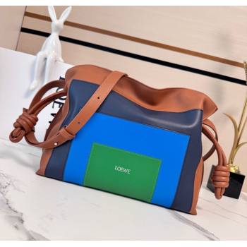 Loewe x Albers Medium Flamenco clutch in nappa calfskin Caramel Brown/Bright Green2025 262587 (nana-250925003)