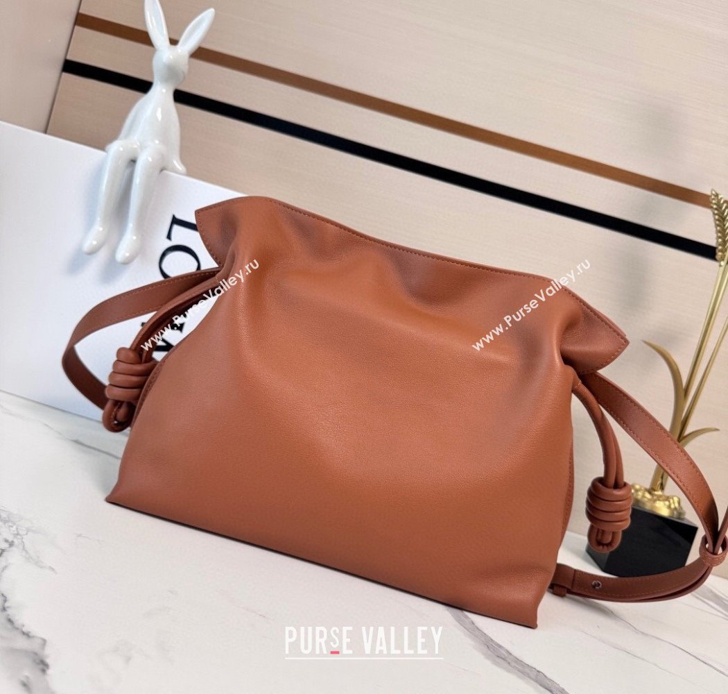 Loewe x Albers Medium Flamenco clutch in nappa calfskin Caramel Brown/Bright Green2025 262587 (nana-250925003)