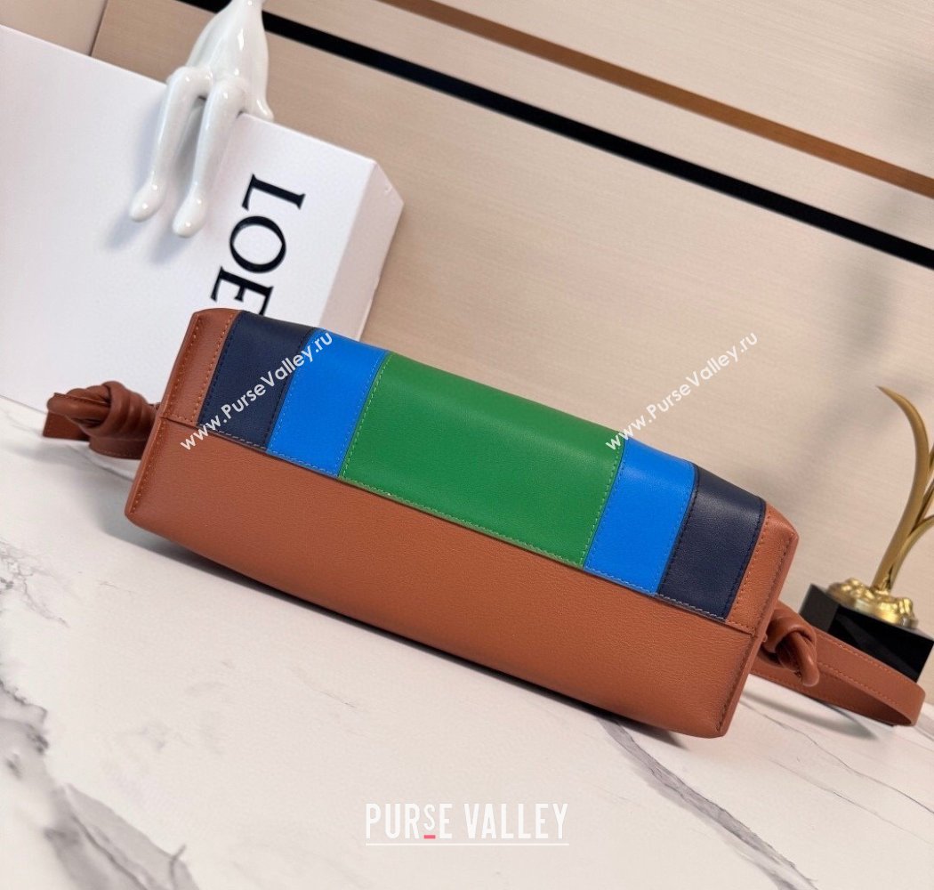 Loewe x Albers Medium Flamenco clutch in nappa calfskin Caramel Brown/Bright Green2025 262587 (nana-250925003)