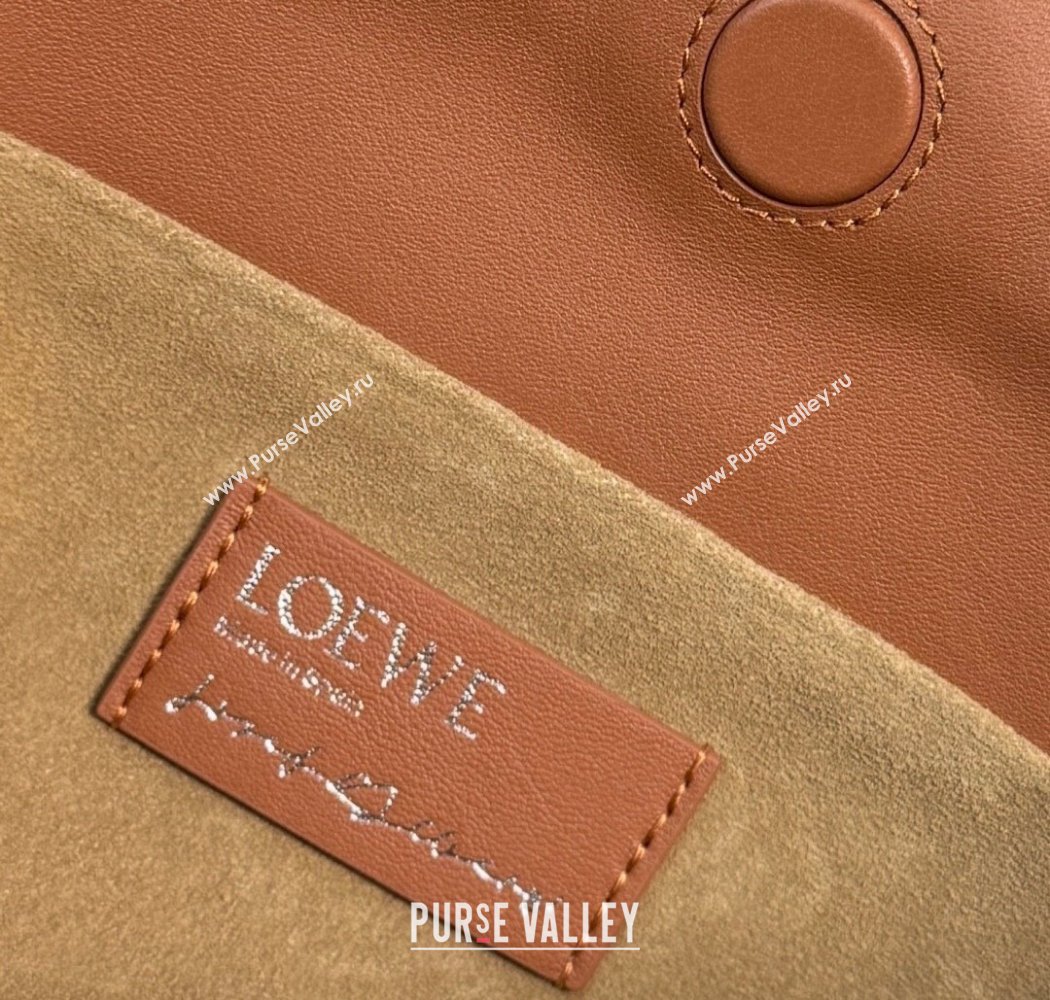 Loewe x Albers Medium Flamenco clutch in nappa calfskin Caramel Brown/Bright Green2025 262587 (nana-250925003)