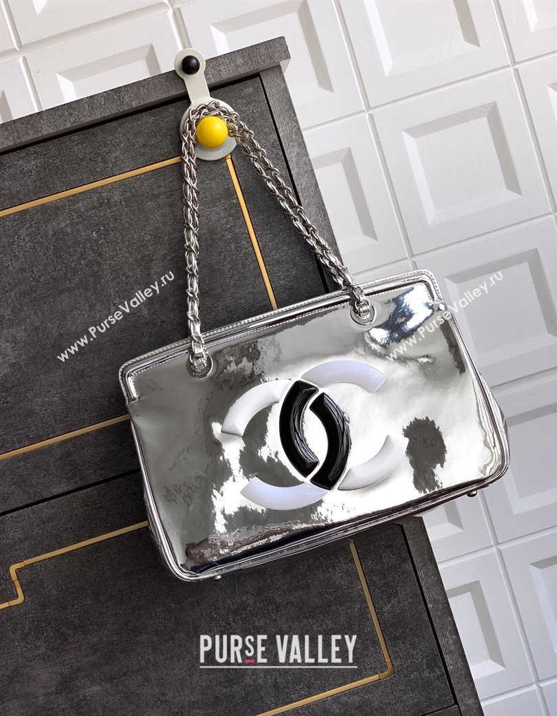 Chanel Maxi CC Shopping Bag Silver 2025 CH081304 (yezi-250813036)