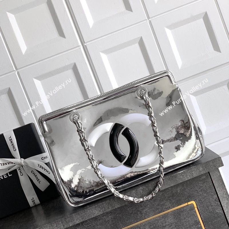 Chanel Maxi CC Shopping Bag Silver 2025 CH081304 (yezi-250813036)