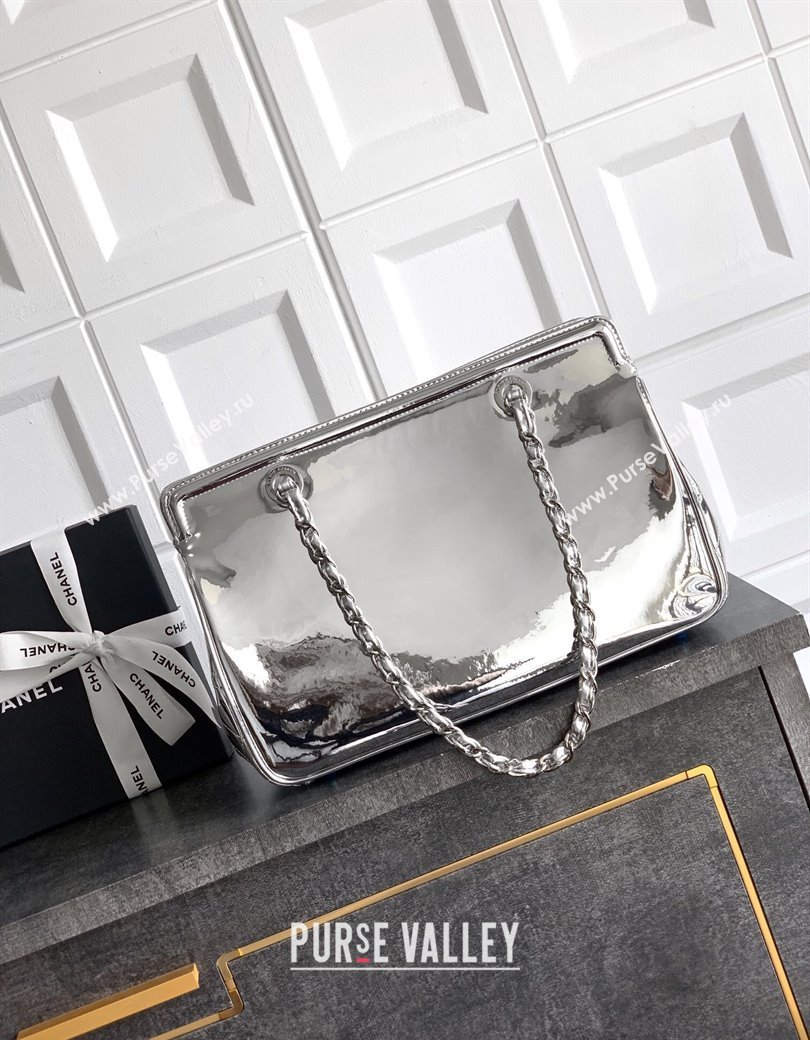 Chanel Maxi CC Shopping Bag Silver 2025 CH081304 (yezi-250813036)