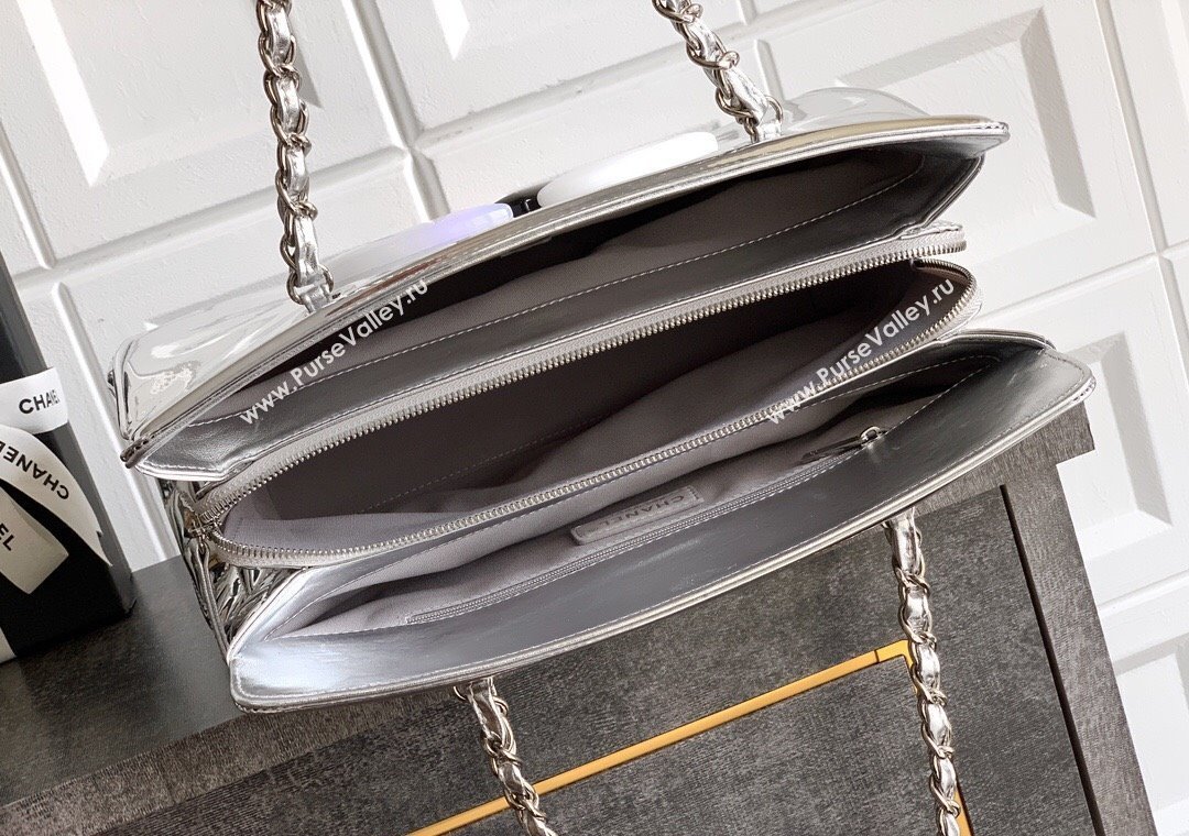 Chanel Maxi CC Shopping Bag Silver 2025 CH081304 (yezi-250813036)