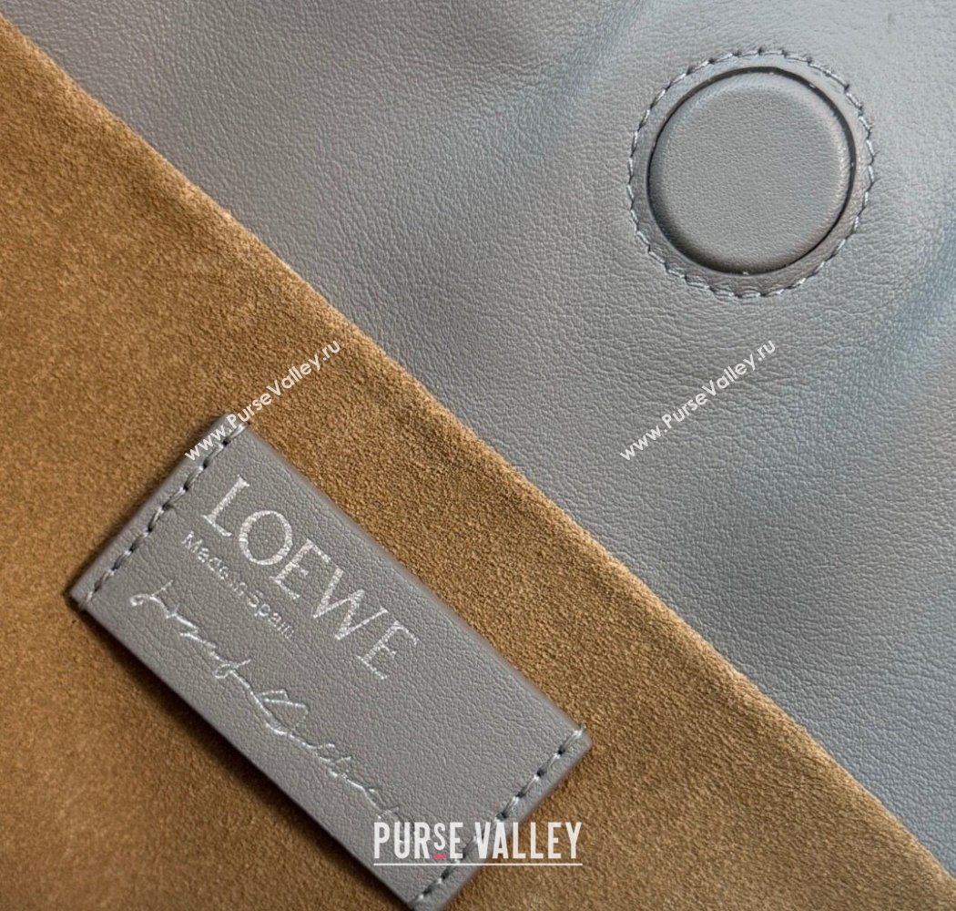 Loewe x Albers Medium Flamenco clutch in nappa calfskin Grey/White 2025 262587 (nana-250925004)