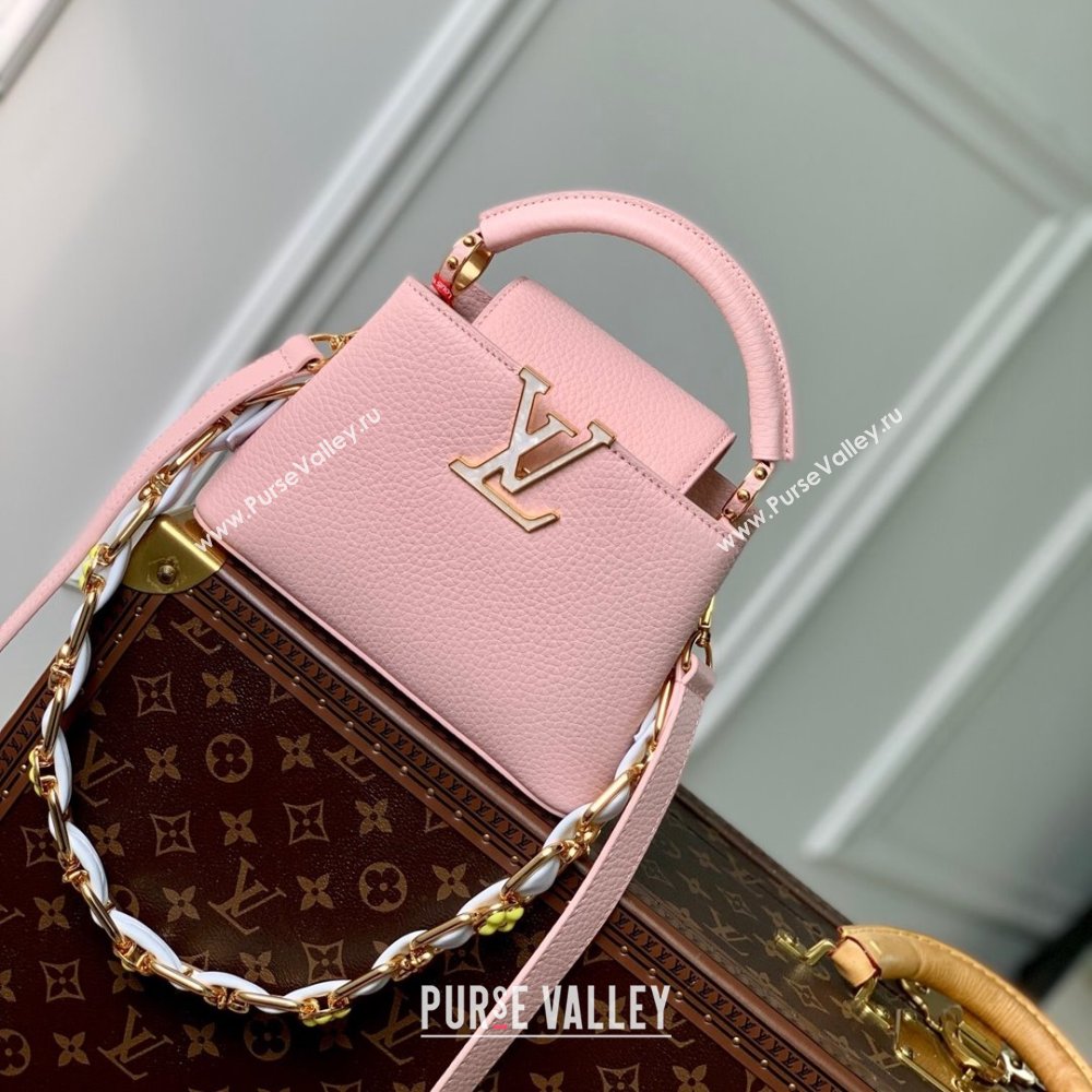 Louis Vuitton Capucines Mini Bag in Taurillon Leather M23363 Pink 2024 (K-24030404)