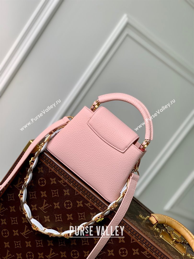 Louis Vuitton Capucines Mini Bag in Taurillon Leather M23363 Pink 2024 (K-24030404)